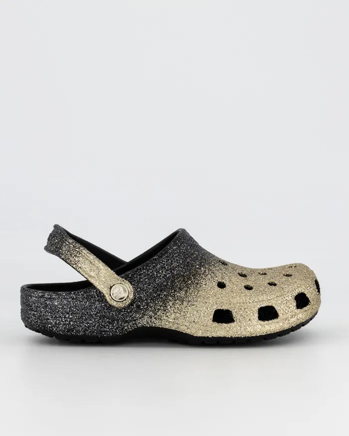Classic Ombre Glitter Clog Black Gold