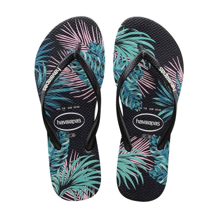 Havaianas Slim Tropical Floral Black Jit Shoes