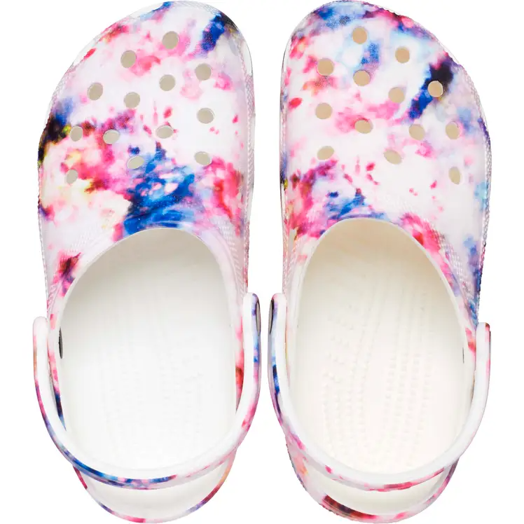 Pink and blue 2025 tie dye crocs