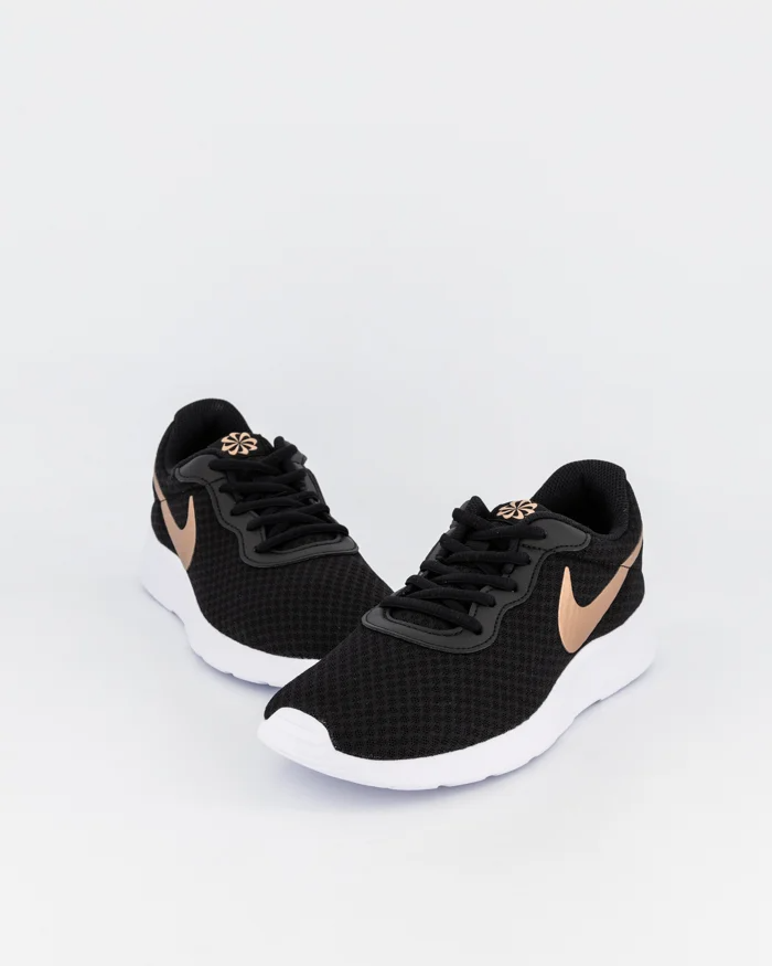 Womens Nike Tanjun BLACK MTLC RED BRONZE BARELY VOLT WHITE Jit Shoes