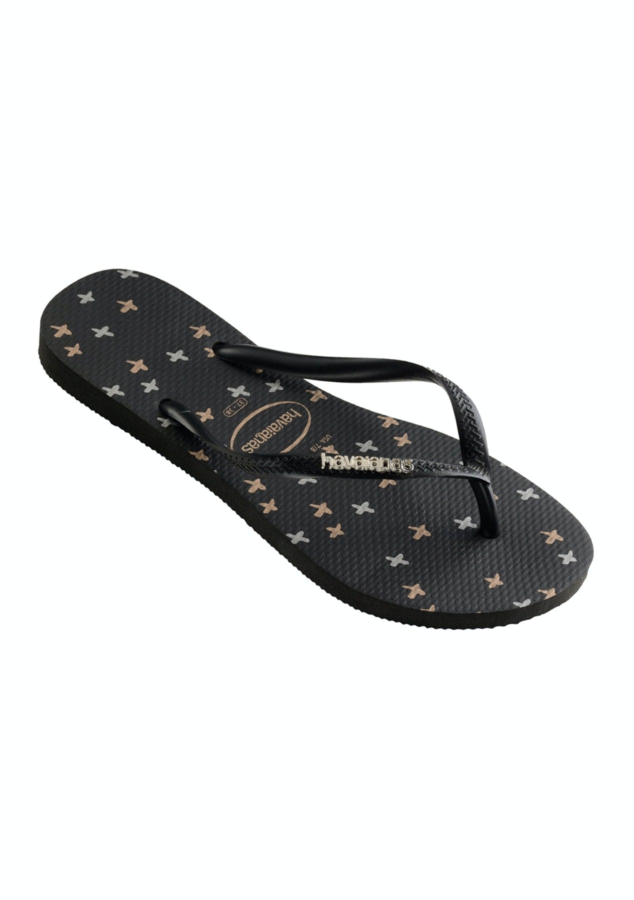 Havaianas Slim Logo Metallic Fine X Black Jit Shoes